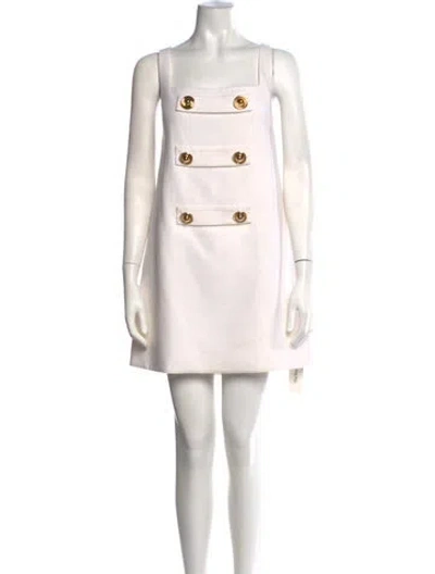 Pre-owned Alexis Wool Mini Dress In White