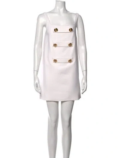 Pre-owned Alexis Wool Mini Dress In White