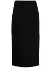 Alexis Yasmeen Wool Midi Pencil Skirt In Black