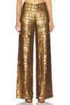 Alexis Zano Sequin Pants In Bronze In Gold