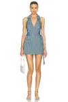 Alexis Zephyr Romper In Stone Blue