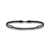 Aleyna Cebeci Jewelry Men's Black Zenith Adjustable Bracelet Sterling Silver & Brown Diamonds