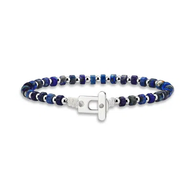 Aleyna Cebeci Jewelry Men's Blue Lapis Guardian Bracelet, Sterling Silver & Lapis Lazuli