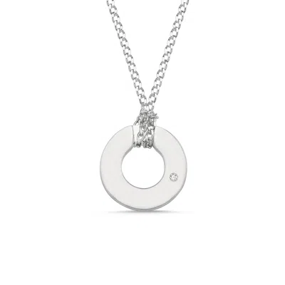 Aleyna Cebeci Jewelry Men's Circle Necklace, Sterling Silver With Real Diamond