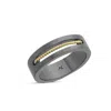 Aleyna Cebeci Jewelry Men's Gold / Black Sterling Silver Ring With Gold Twist & Black Rhodium