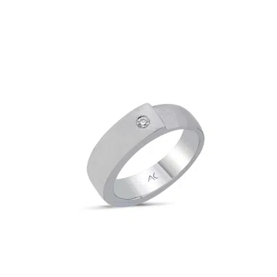 Aleyna Cebeci Jewelry Men's Handmade Silver Ring & Minimalist Sterling Silver With Diamond