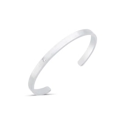Aleyna Cebeci Jewelry Men's Simple Bracelet Sterling Silver Real Diamond