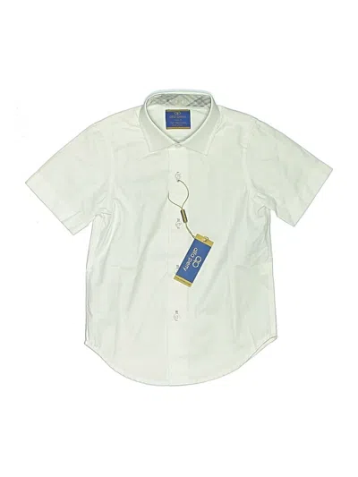 Pre-owned Alfa Perry Kids' Short Sleeve Button Down Shirt In White