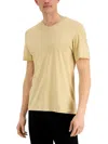 Alfani Mens Cotton Crew Neck T-shirt In Beige