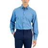 Alfani 1004659mn Dress Shirt Men's Blue Regular Fit Button-up Collared Klss93 In Blue