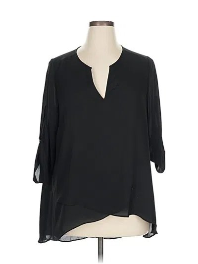 Pre-owned Alfani 3/4 Sleeve Blouse In Black
