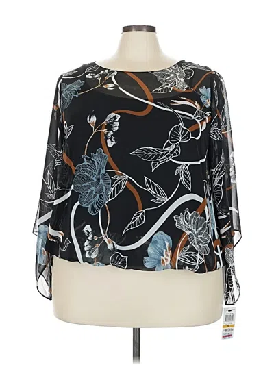 Pre-owned Alfani 3/4 Sleeve Blouse In Black
