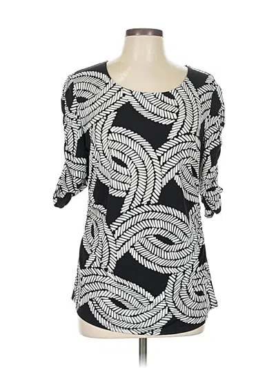 Pre-owned Alfani 3/4 Sleeve Blouse In Black