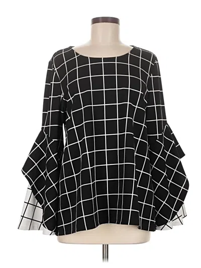 Pre-owned Alfani 3/4 Sleeve Blouse In Black