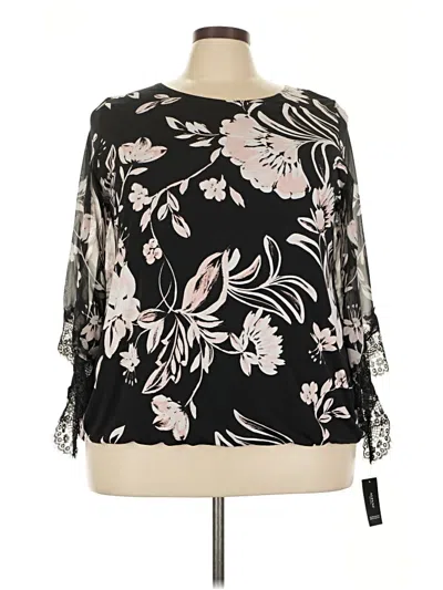 Alfani 3/4 Sleeve Blouse In Black