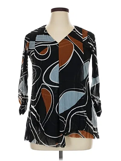 Pre-owned Alfani 3/4 Sleeve Blouse In Black