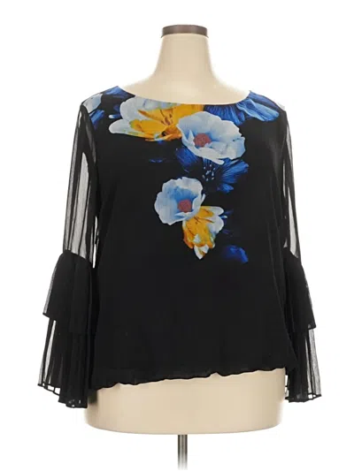 Pre-owned Alfani 3/4 Sleeve Blouse In Black