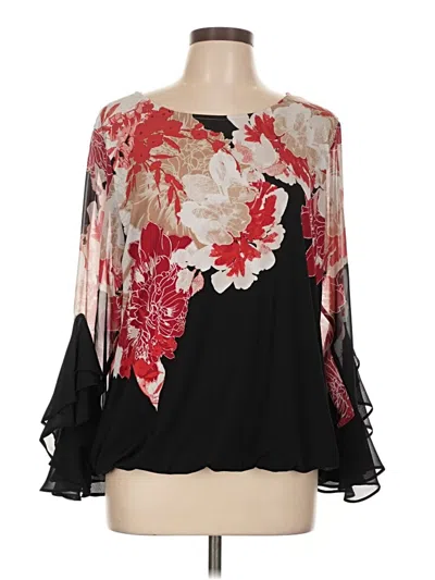 Pre-owned Alfani 3/4 Sleeve Blouse In Black