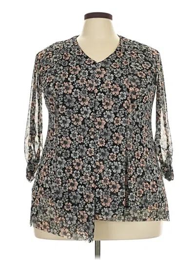 Pre-owned Alfani 3/4 Sleeve Blouse In Black