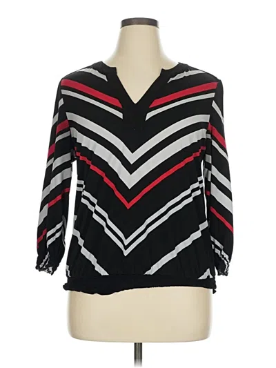 Pre-owned Alfani 3/4 Sleeve Blouse In Black