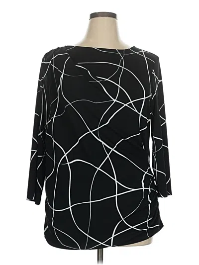 Pre-owned Alfani 3/4 Sleeve Blouse In Black