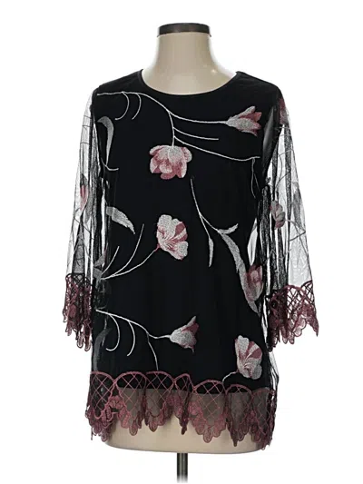 Pre-owned Alfani 3/4 Sleeve Blouse In Black