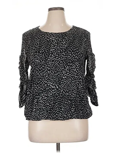 Pre-owned Alfani 3/4 Sleeve Blouse In Black