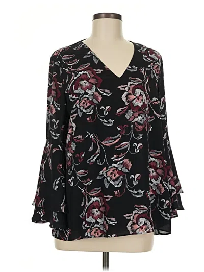 Pre-owned Alfani 3/4 Sleeve Blouse In Black