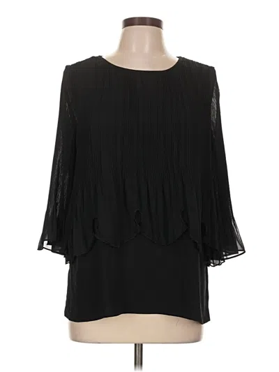 Pre-owned Alfani 3/4 Sleeve Blouse In Black