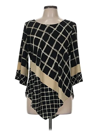Pre-owned Alfani 3/4 Sleeve Blouse In Black
