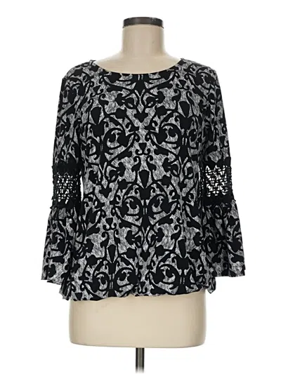 Pre-owned Alfani 3/4 Sleeve Blouse In Black