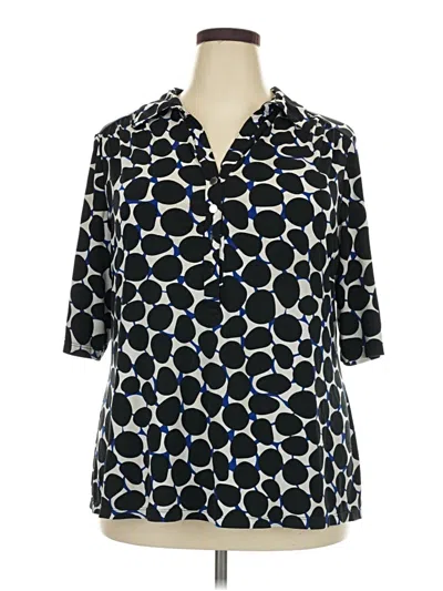 Pre-owned Alfani 3/4 Sleeve Blouse In Black