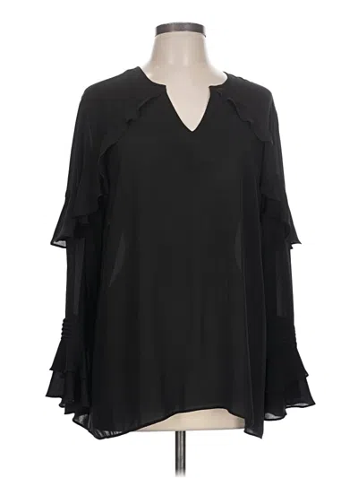 Pre-owned Alfani 3/4 Sleeve Blouse In Black