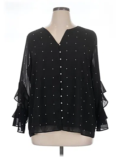 Pre-owned Alfani 3/4 Sleeve Blouse In Black