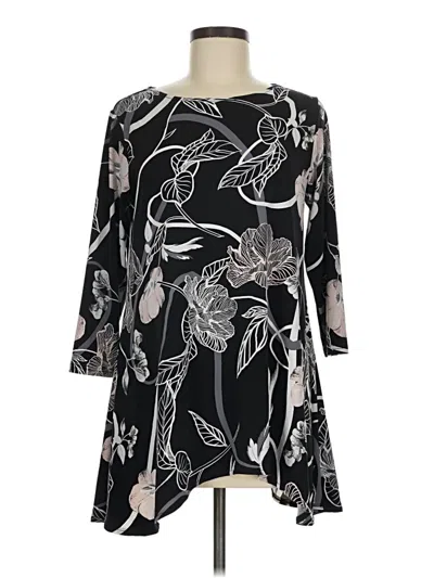 Pre-owned Alfani 3/4 Sleeve Blouse In Black