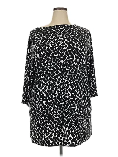Pre-owned Alfani 3/4 Sleeve Blouse In Black
