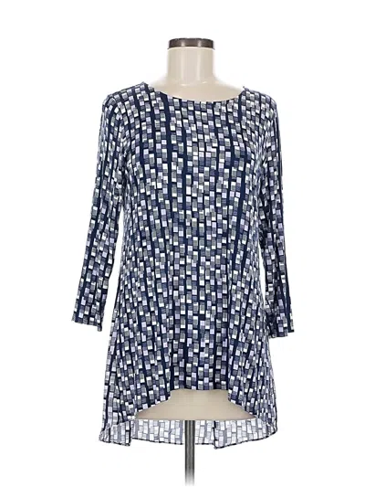 Pre-owned Alfani 3/4 Sleeve Blouse In Blue