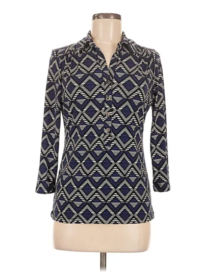 Pre-owned Alfani 3/4 Sleeve Blouse In Blue