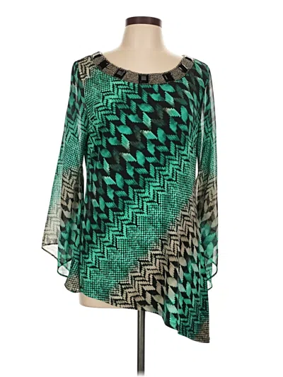 Pre-owned Alfani 3/4 Sleeve Blouse In Blue