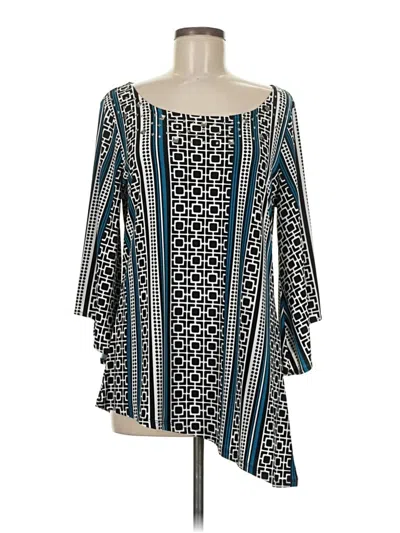 Pre-owned Alfani 3/4 Sleeve Blouse In Blue