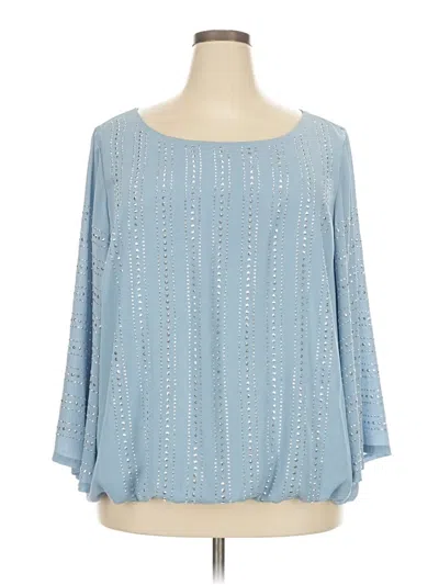 Pre-owned Alfani 3/4 Sleeve Blouse In Blue