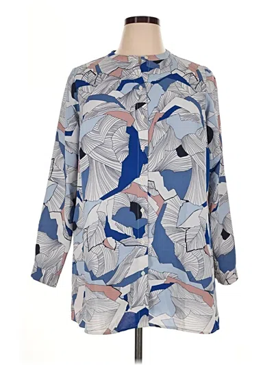 Pre-owned Alfani 3/4 Sleeve Blouse In Blue