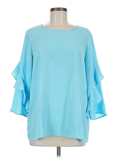 Pre-owned Alfani 3/4 Sleeve Blouse In Blue