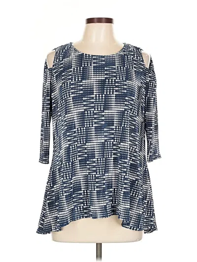 Pre-owned Alfani 3/4 Sleeve Blouse In Blue