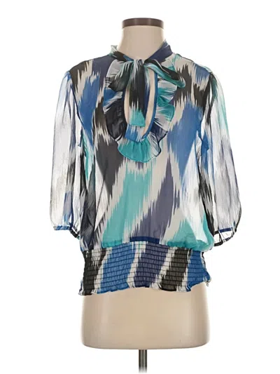 Pre-owned Alfani 3/4 Sleeve Blouse In Blue