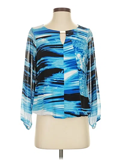 Pre-owned Alfani 3/4 Sleeve Blouse In Blue