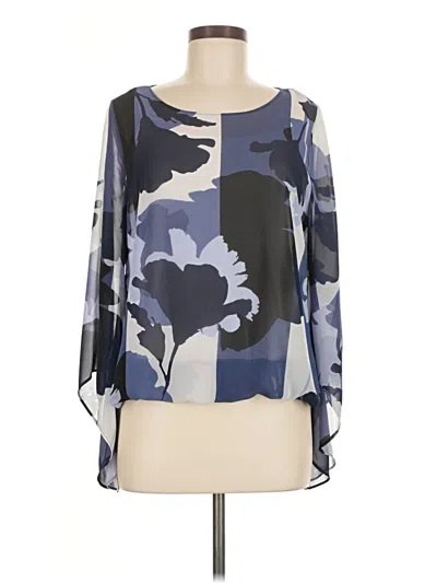 Pre-owned Alfani 3/4 Sleeve Blouse In Blue
