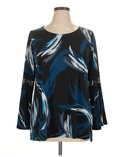 Pre-owned Alfani 3/4 Sleeve Blouse In Blue