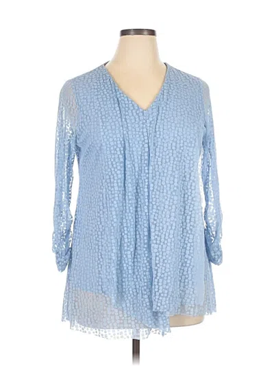 Pre-owned Alfani 3/4 Sleeve Blouse In Blue