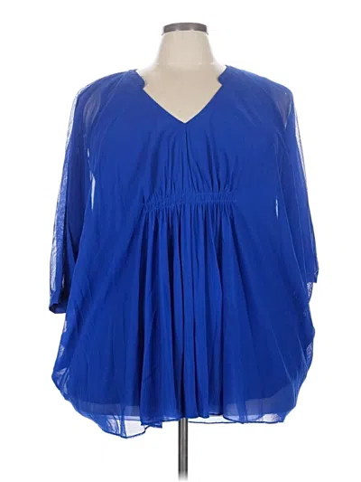 Pre-owned Alfani 3/4 Sleeve Blouse In Blue